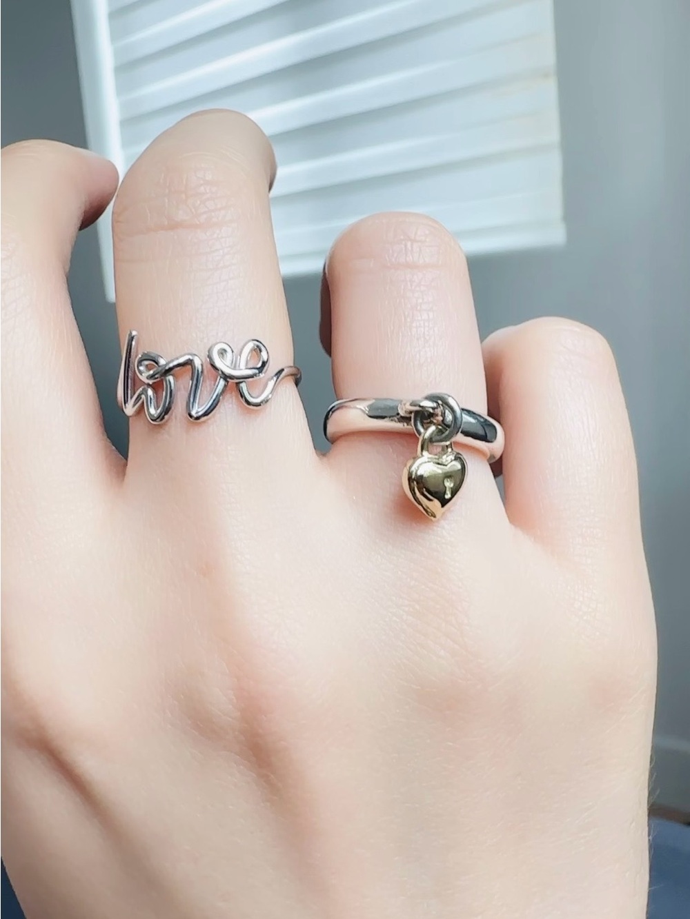 Rare Tiffany & Co. Two-Tone Heart Charm Ring